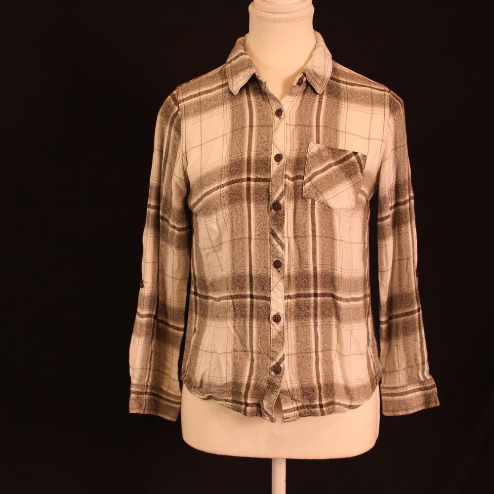 Westport 1962 Super Soft Lightweight Flannel, Roll Tab Sleeves, sz Small PETITE